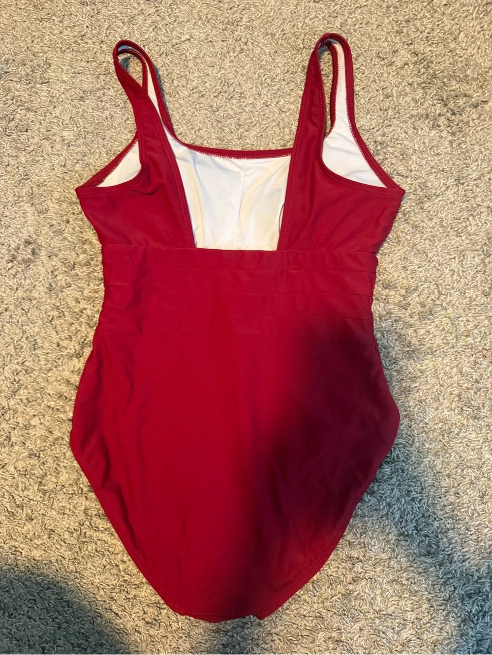Dark Red Ruched One Piece Swimsuit Size Small